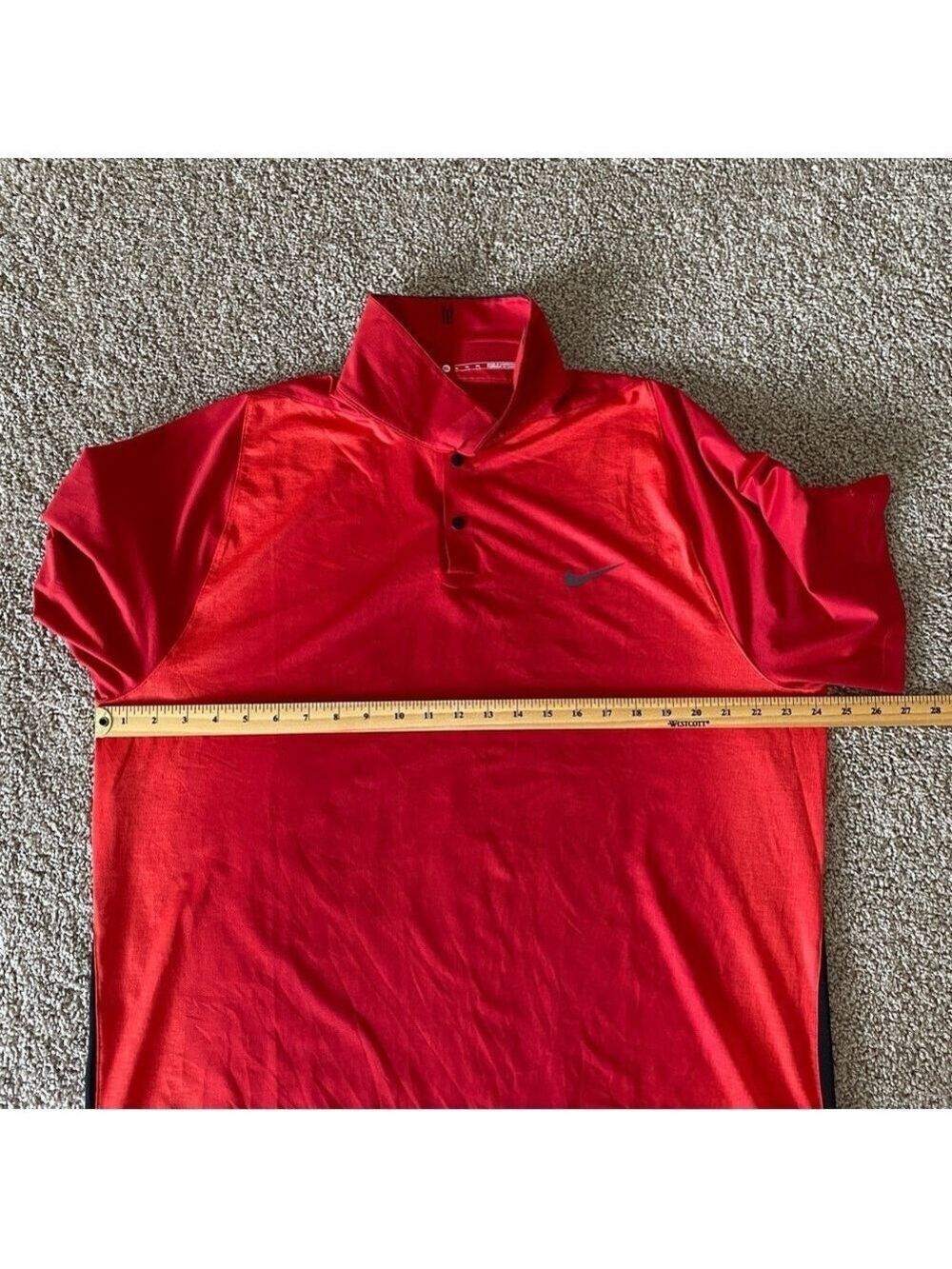 Nike Tiger Woods Dri-Fit Red Golf Polo Men XL 726191-687 - Picture 12 of 13